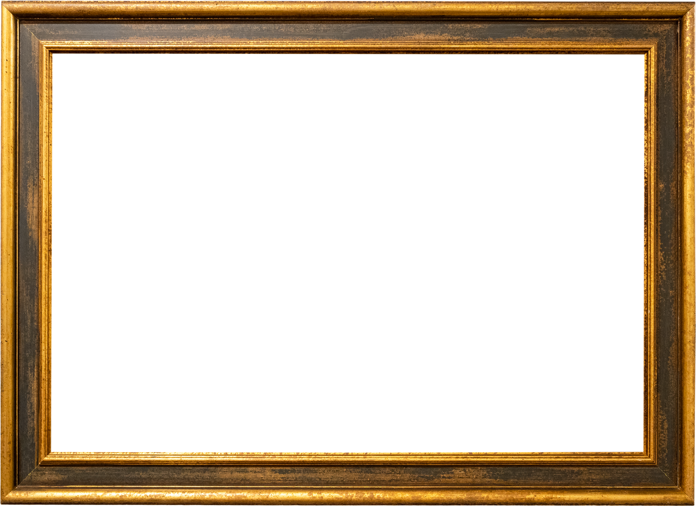 blank brown and golden wood picture frame cutout